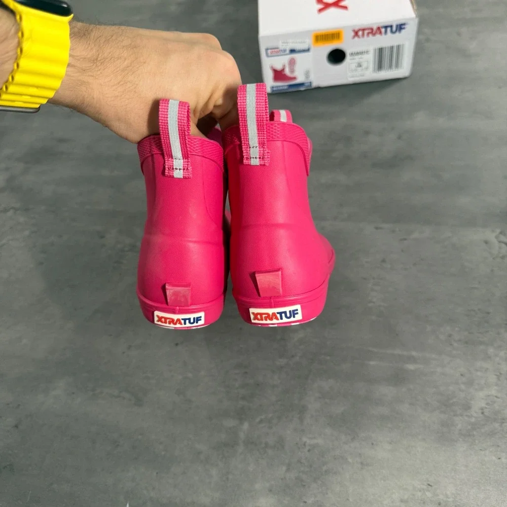 XTRATUF Ankle Deck Boot Kids 13M Neon Pink Waterproof Rubber XKAB451C Rain Boots